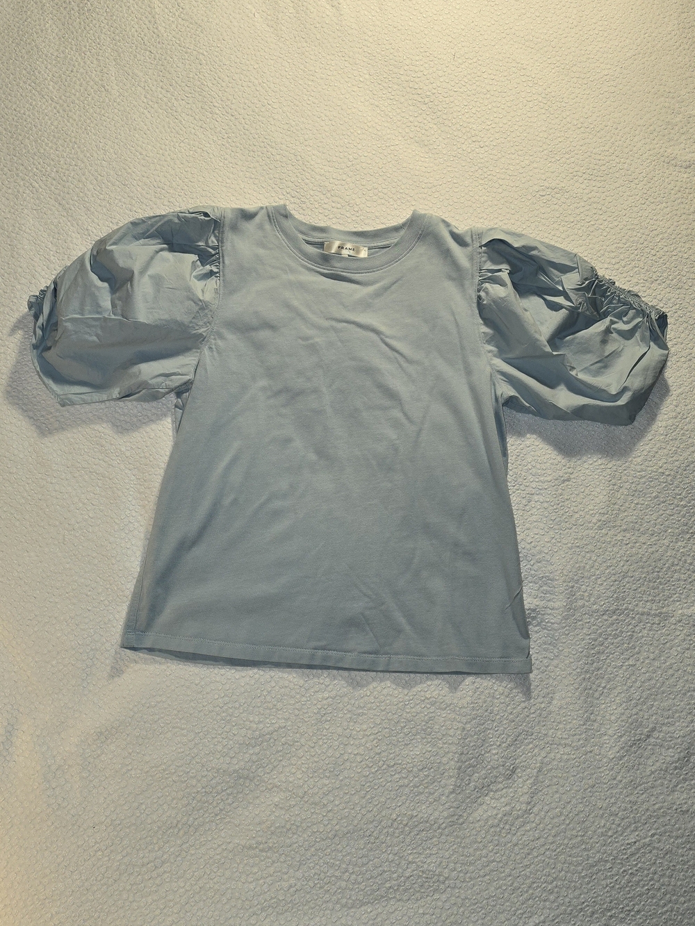 Frame Denim Light Blue Puff Sleeve Tee for Kids